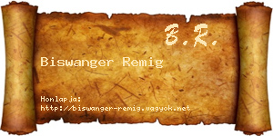 Biswanger Remig névjegykártya